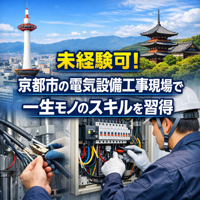 未経験可！京都市の電気設備工事現場で一生モノのスキルを習得