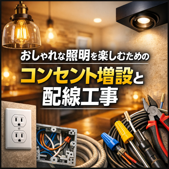 おしゃれな照明を楽しむためのコンセント増設と配線工事