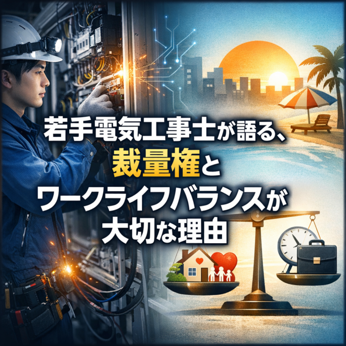 若手電気工事士が語る、裁量権とワークライフバランスが大切な理由