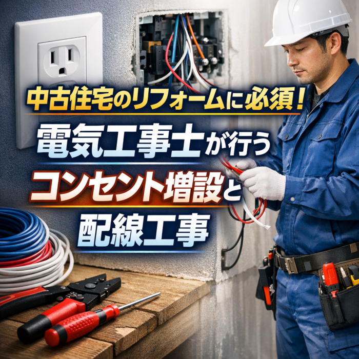 中古住宅のリフォームに必須！電気工事士が行うコンセント増設と配線工事
