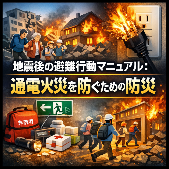 地震後の避難行動マニュアル：通電火災を防ぐための防災