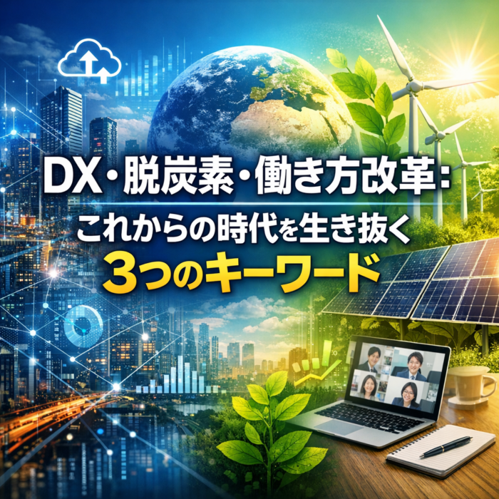 DX・脱炭素・働き方改革：これからの時代を生き抜く3つのキーワード