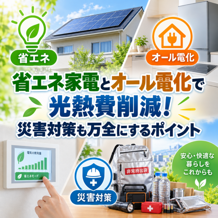 省エネ家電とオール電化で光熱費削減！災害対策も万全にするポイント