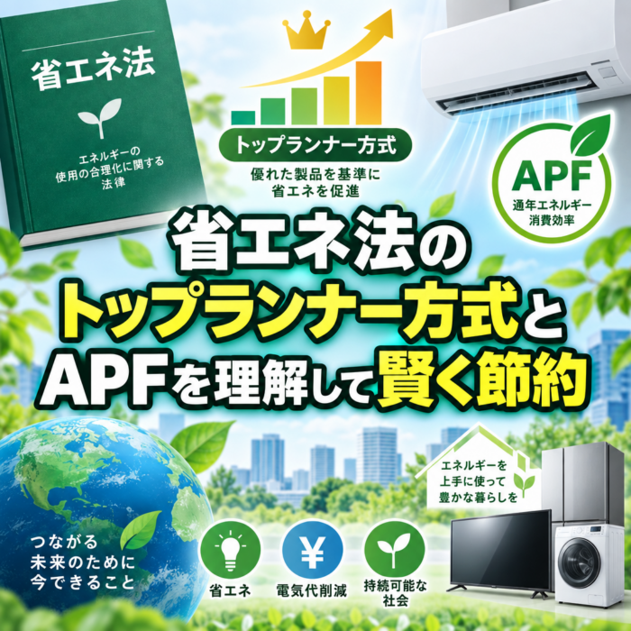 省エネ法のトップランナー方式とAPFを理解して賢く節約