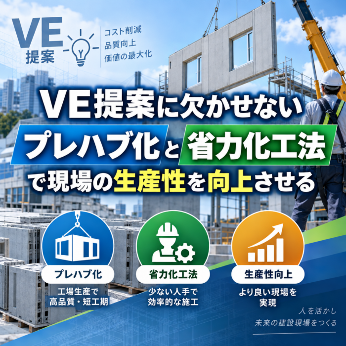 VE提案に欠かせないプレハブ化と省力化工法で現場の生産性を向上させる