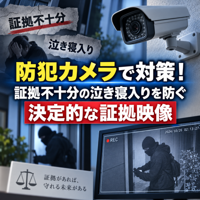 防犯カメラで対策！証拠不十分の泣き寝入りを防ぐ決定的な証拠映像