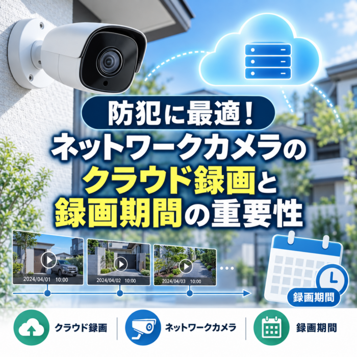防犯に最適！ネットワークカメラのクラウド録画と録画期間の重要性