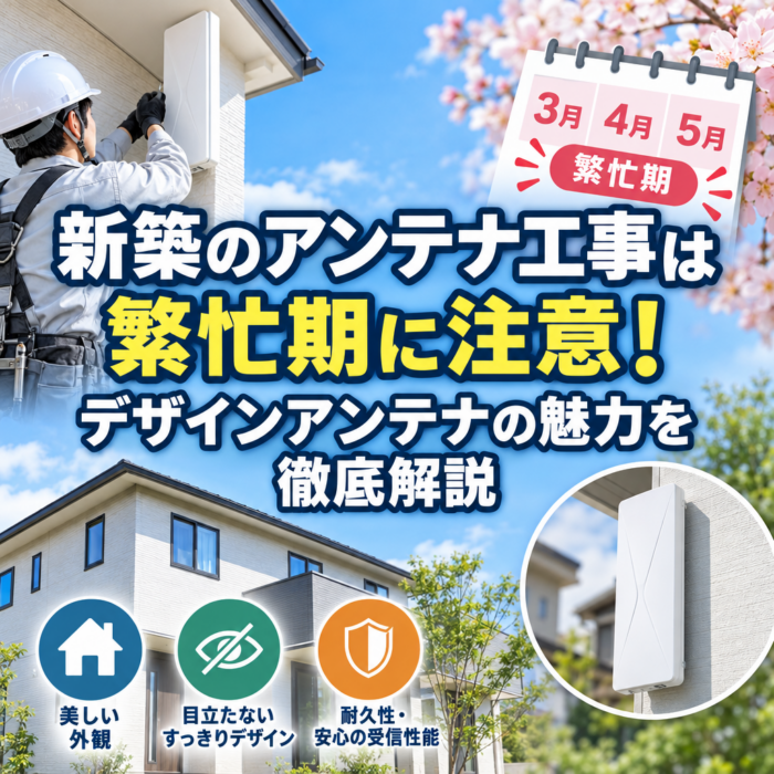 新築のアンテナ工事は繁忙期に注意！デザインアンテナの魅力を徹底解説