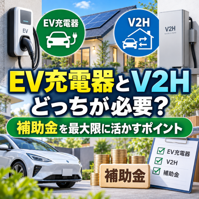 EV充電器とV2Hどっちが必要？補助金を最大限に活かすポイント