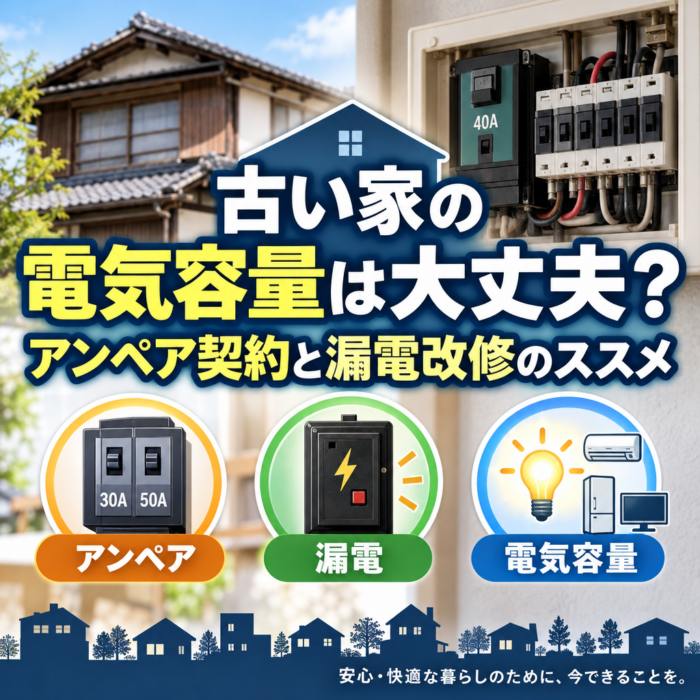古い家の電気容量は大丈夫？アンペア契約と漏電改修のススメ