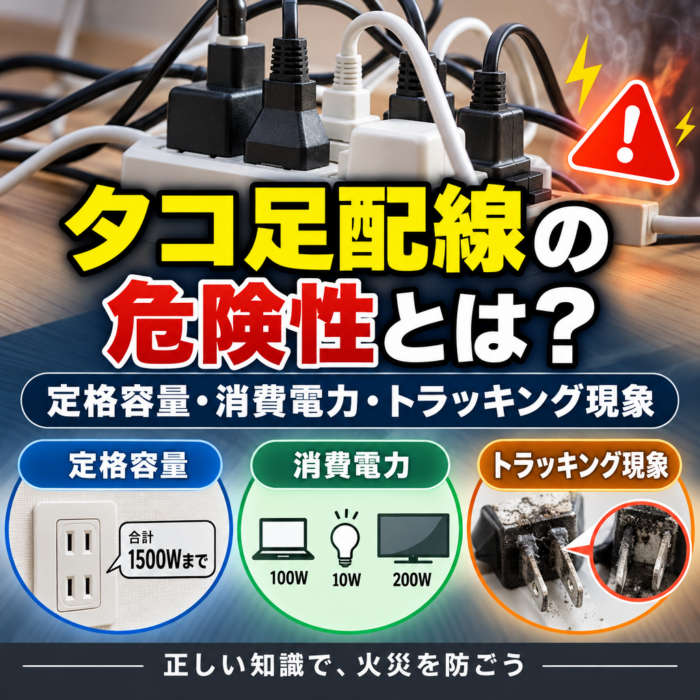 タコ足配線の危険性とは？定格容量・消費電力・トラッキング現象