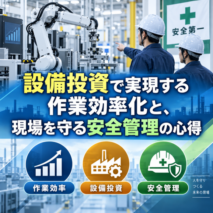 設備投資で実現する作業効率化と、現場を守る安全管理の心得