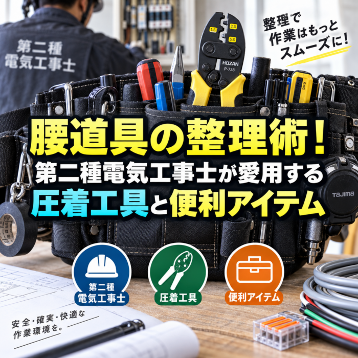 腰道具の整理術！第二種電気工事士が愛用する圧着工具と便利アイテム