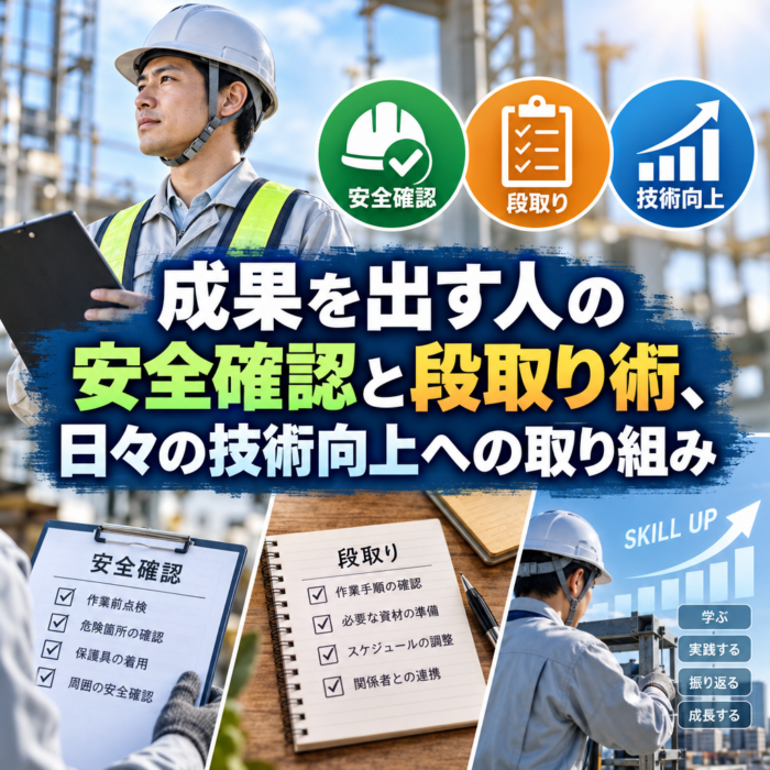 成果を出す人の安全確認と段取り術、日々の技術向上への取り組み