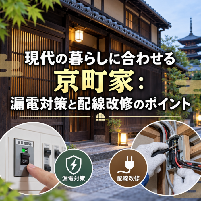 現代の暮らしに合わせる京町家：漏電対策と配線改修のポイント